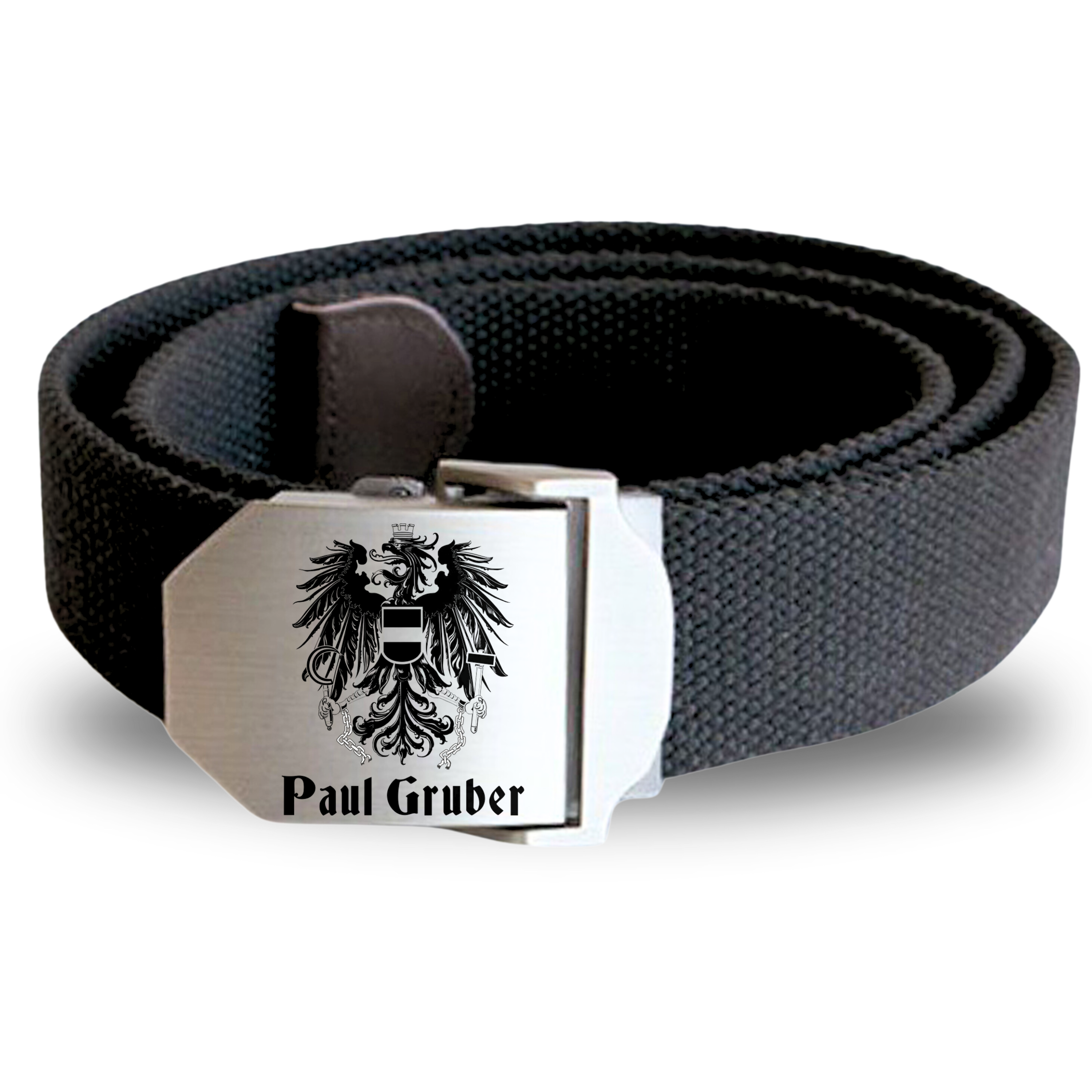 Gürtel Stoff Workwear mit Gravur Österreich Adler und Text