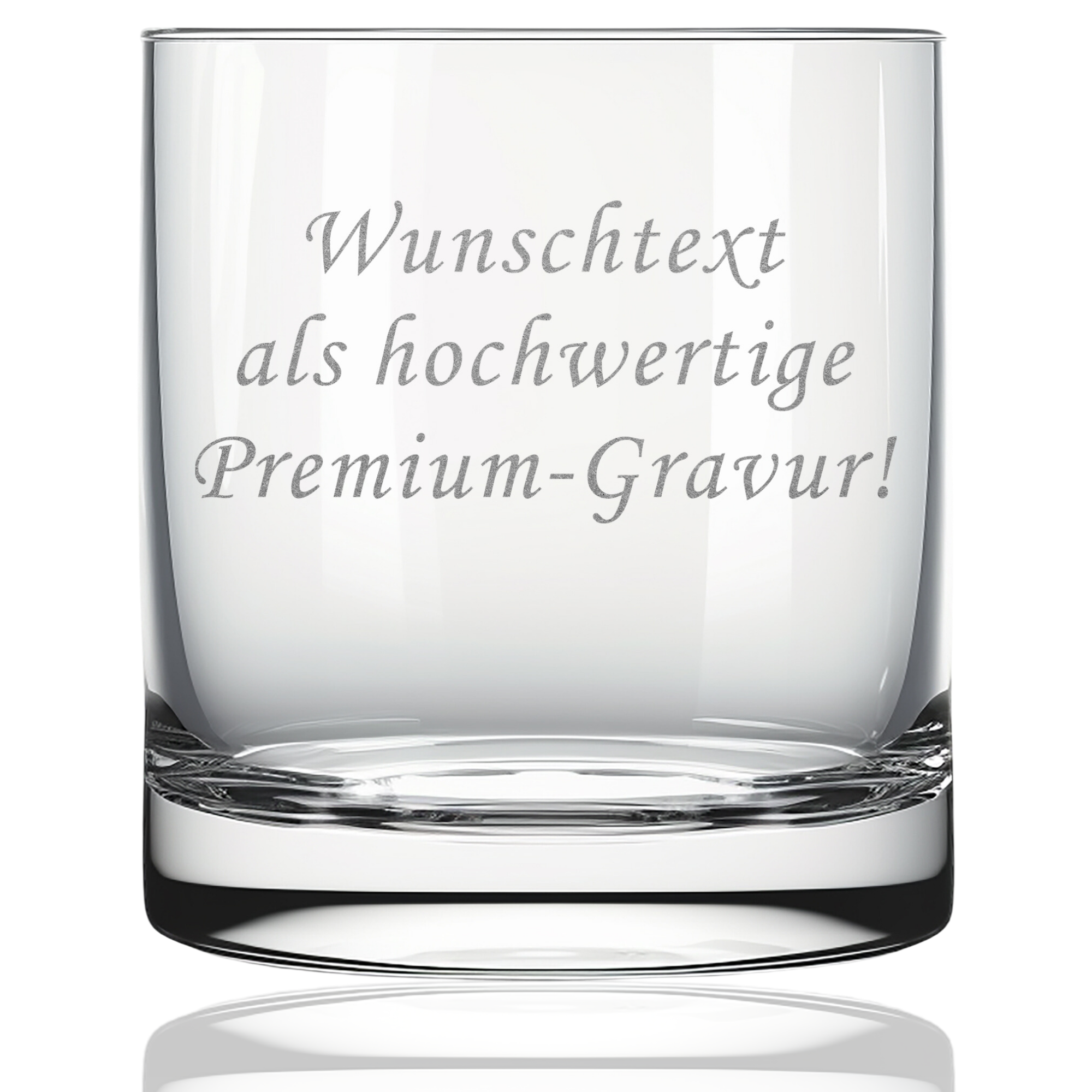 Glas mit Textgravur mit persönlichem Text