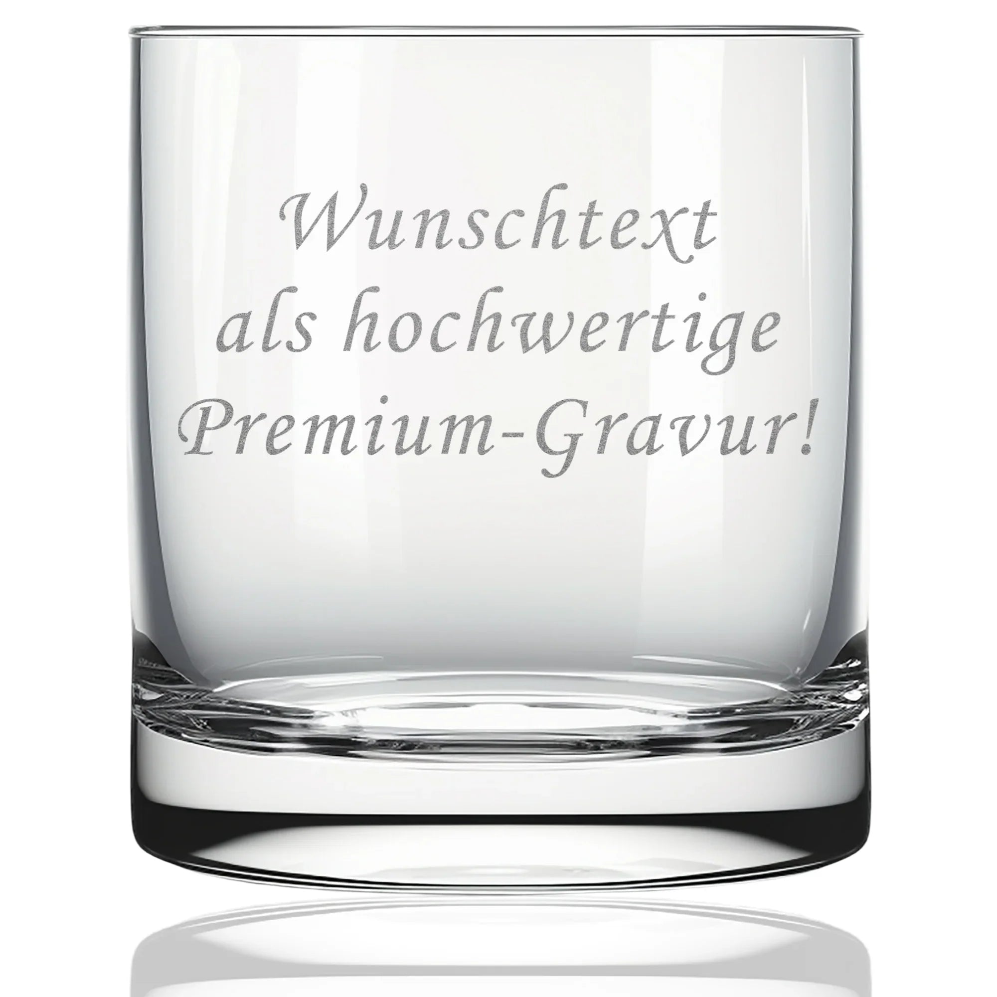 Glas mit Textgravur mit persönlichem Text