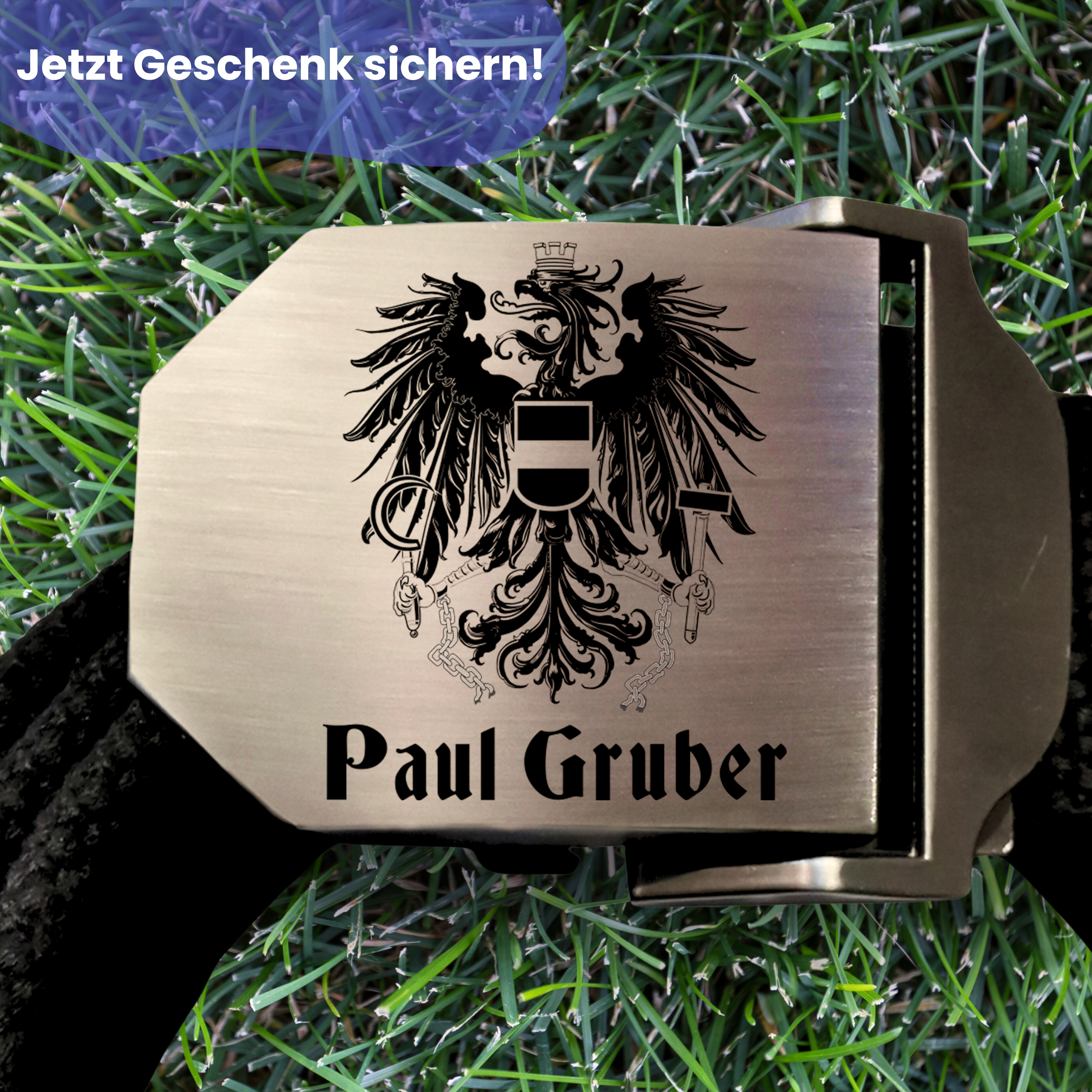 Gürtel Stoff Workwear mit Gravur Österreich Adler und Text