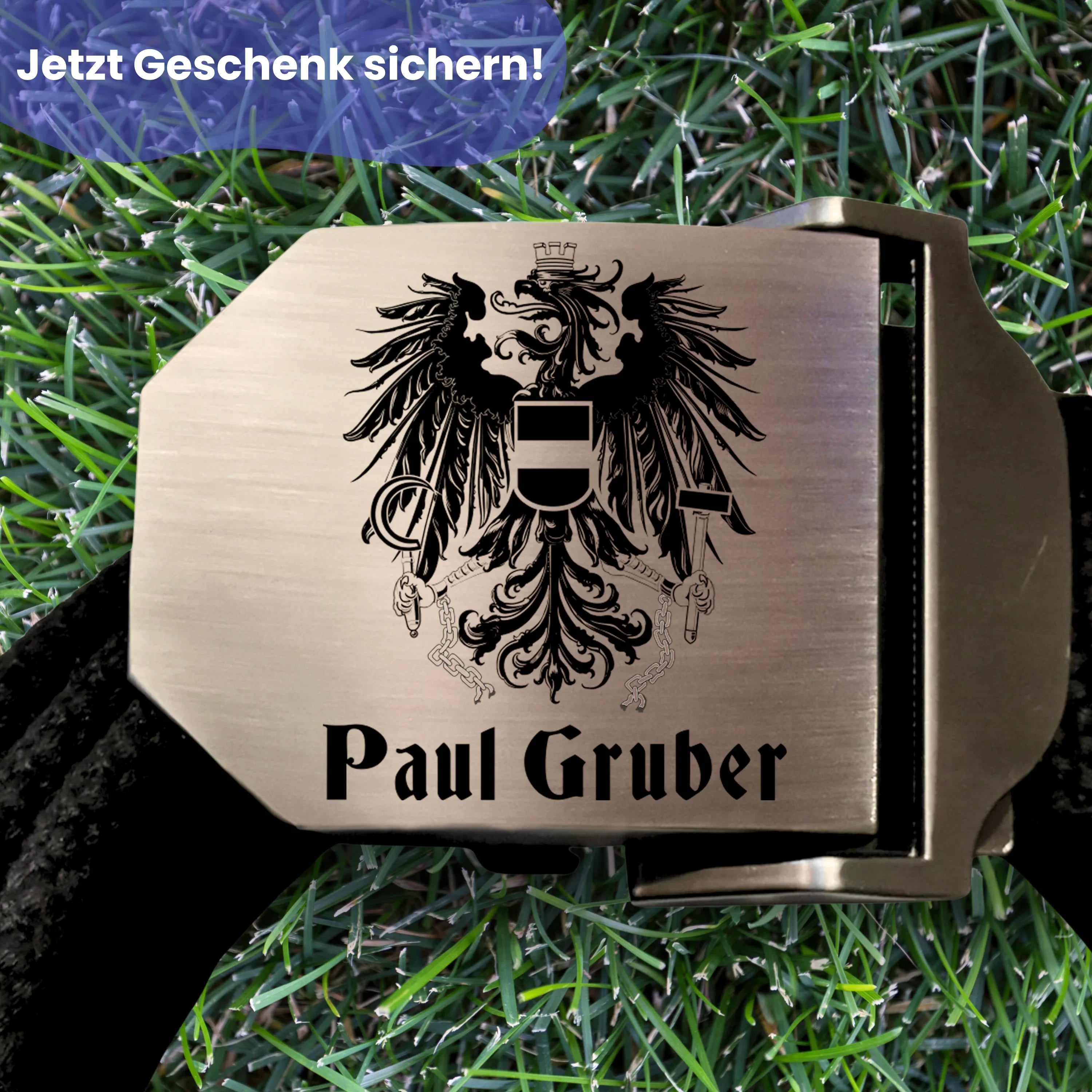 Gürtel Stoff Workwear mit Gravur Österreich Adler und Text