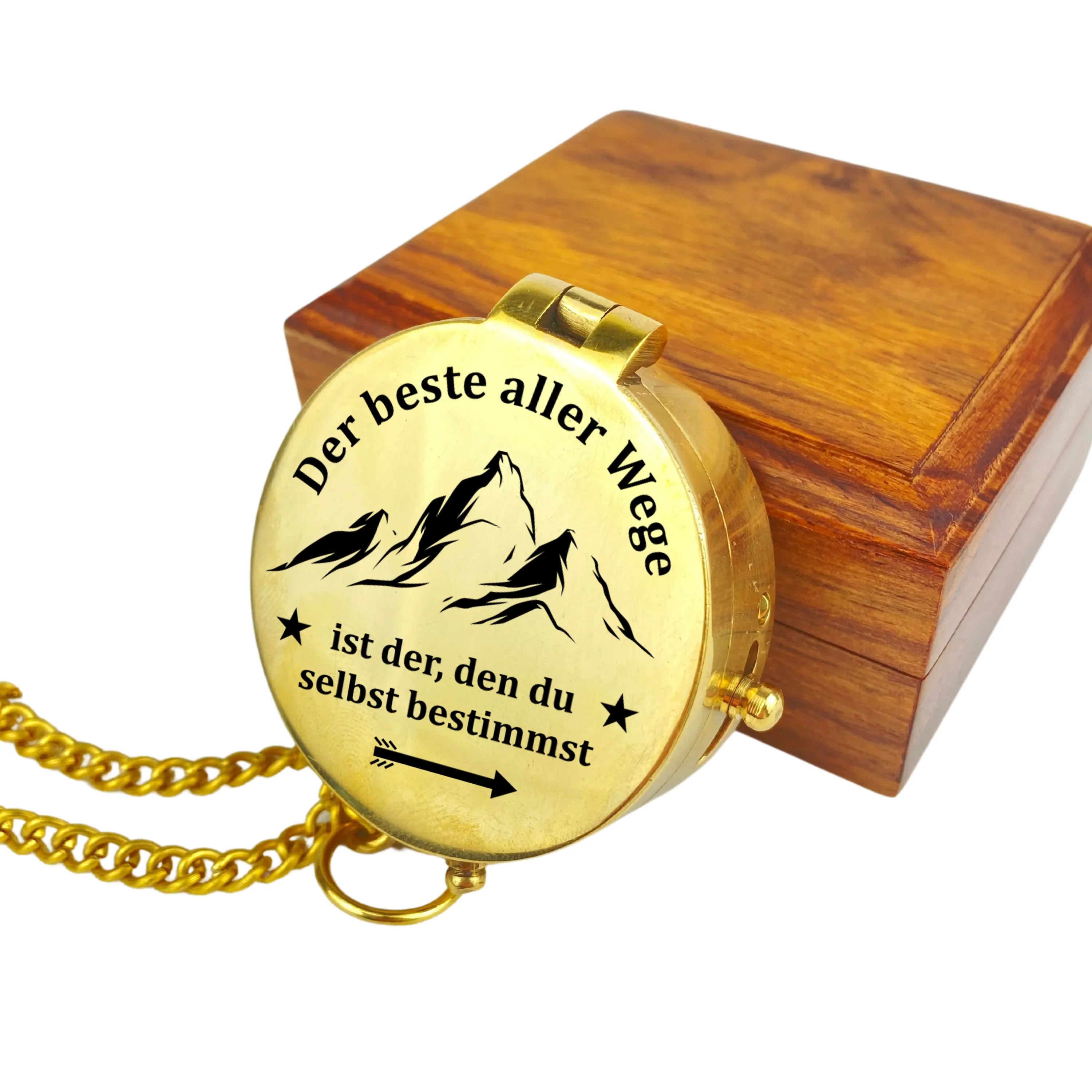 Kompass mit Gravur personalisierbar mit Wunschmotiv und Wunschtext als Geschenk - der beste aller Wege ist der, den du selbst bestimmst. Taufgeschenk personalisiert