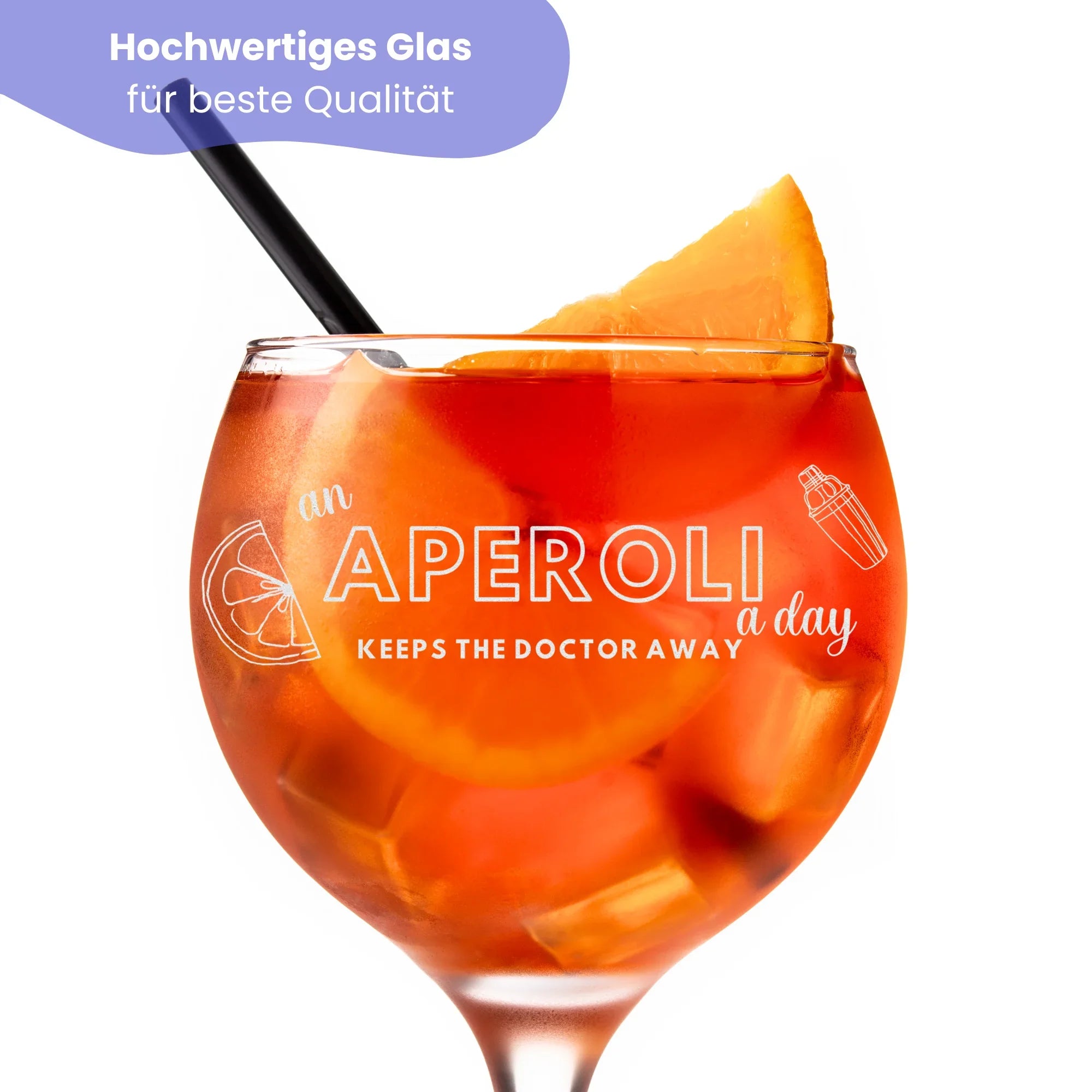 Aperoli-Glas mit Textgravur als Geschenk