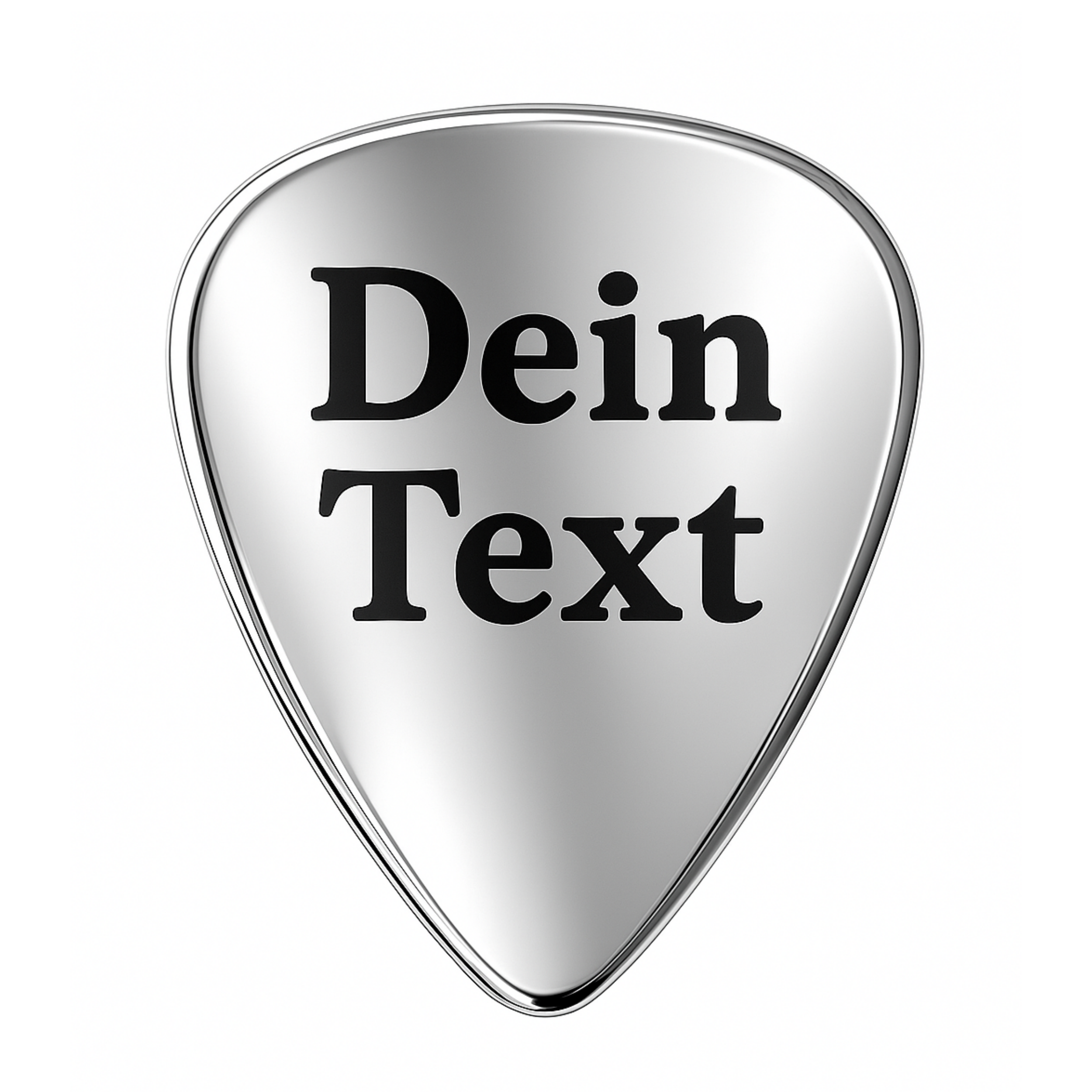 Edelstahl Plektrum mit Wunschtext Gravur Text