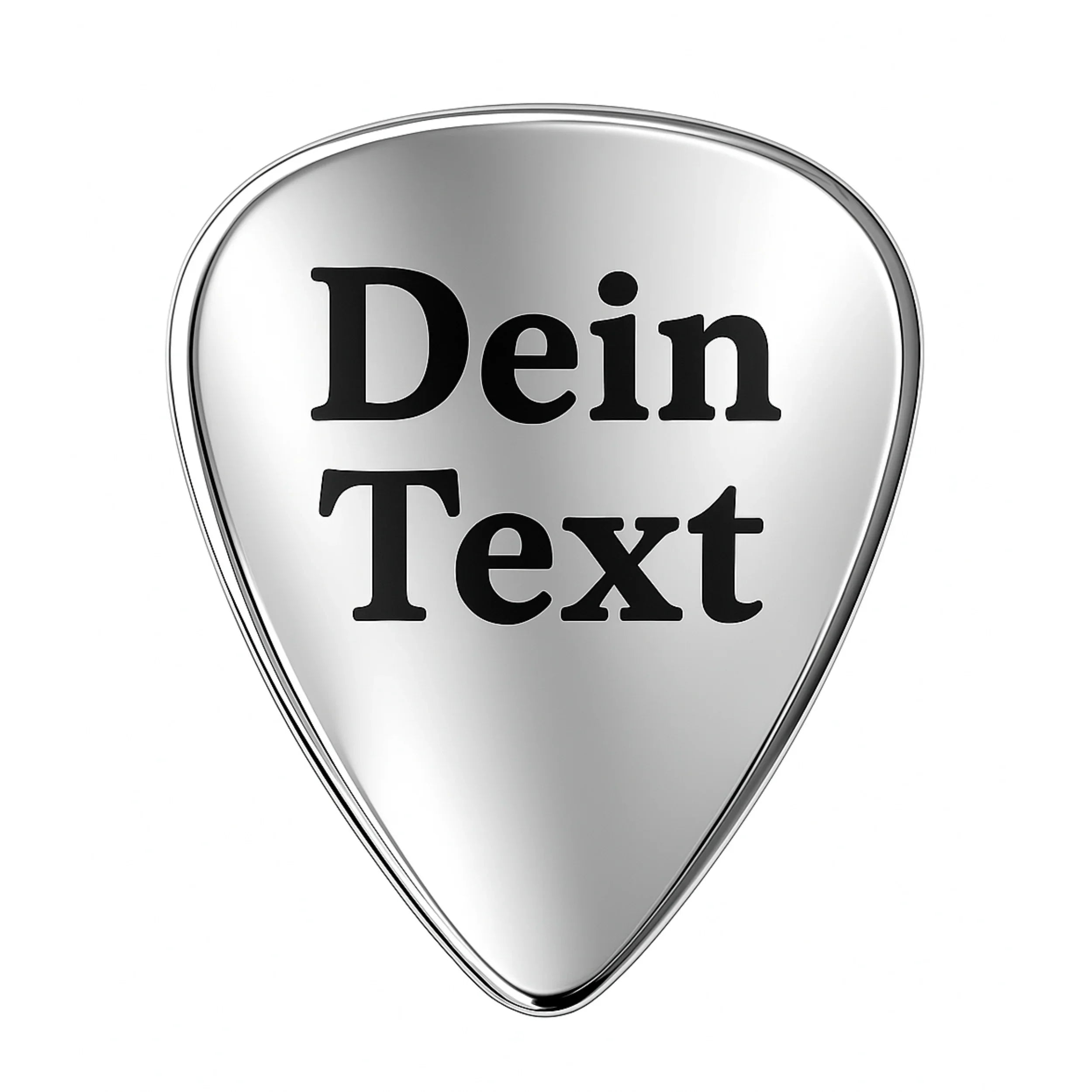 Edelstahl Plektrum mit Wunschtext Gravur Text
