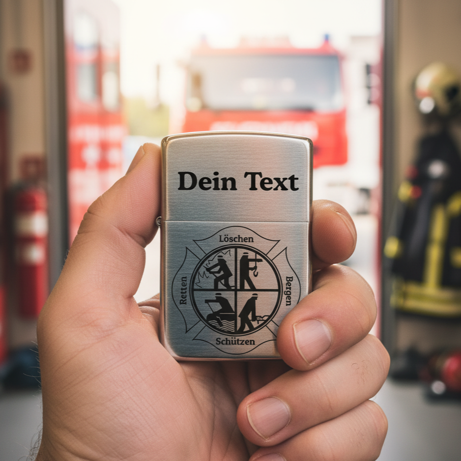 Zippo Feuerwehr mit Gravur als Geschenk und Personalisierung