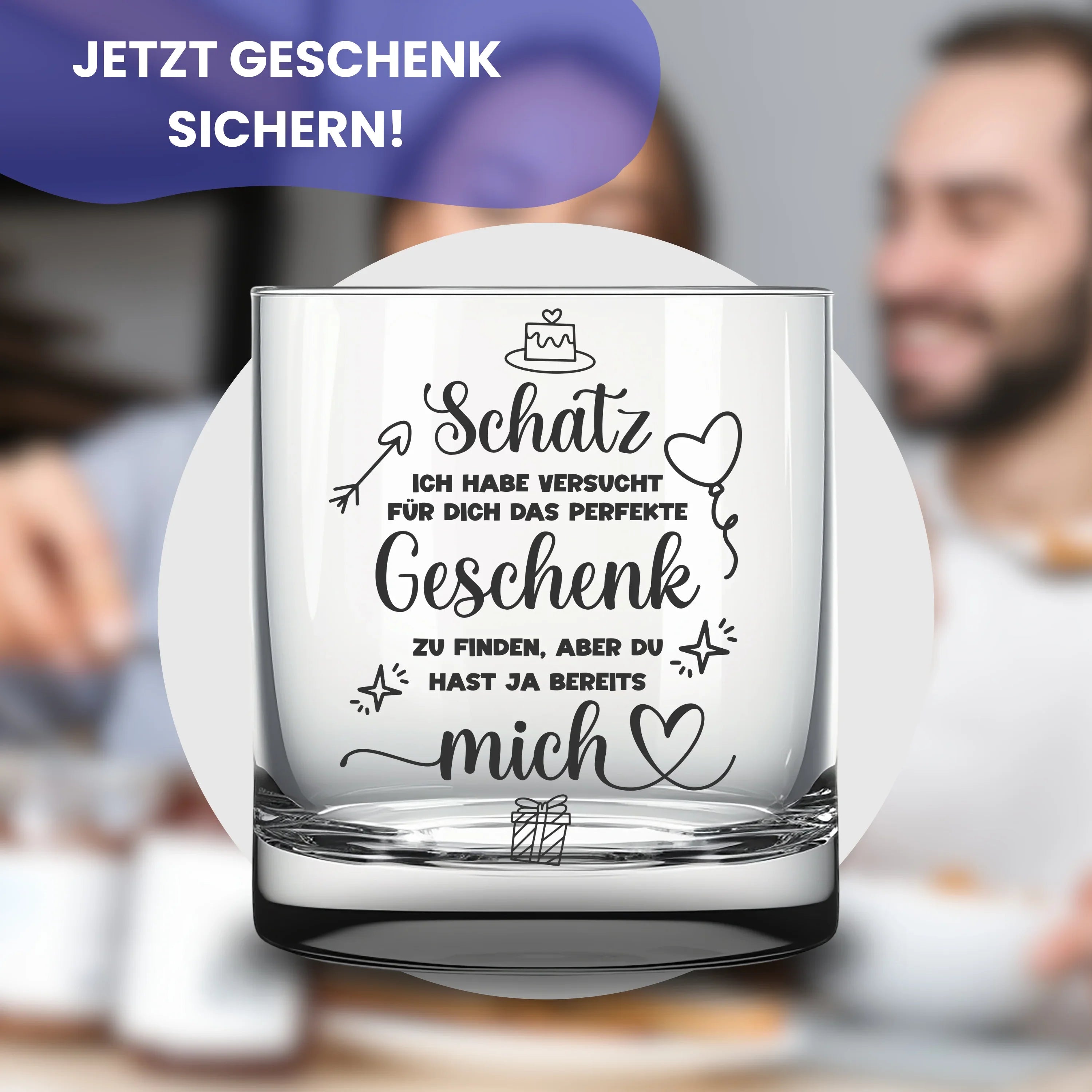 Glas mit Textgravur als Geschenk für den Partner und Seelenverwandten