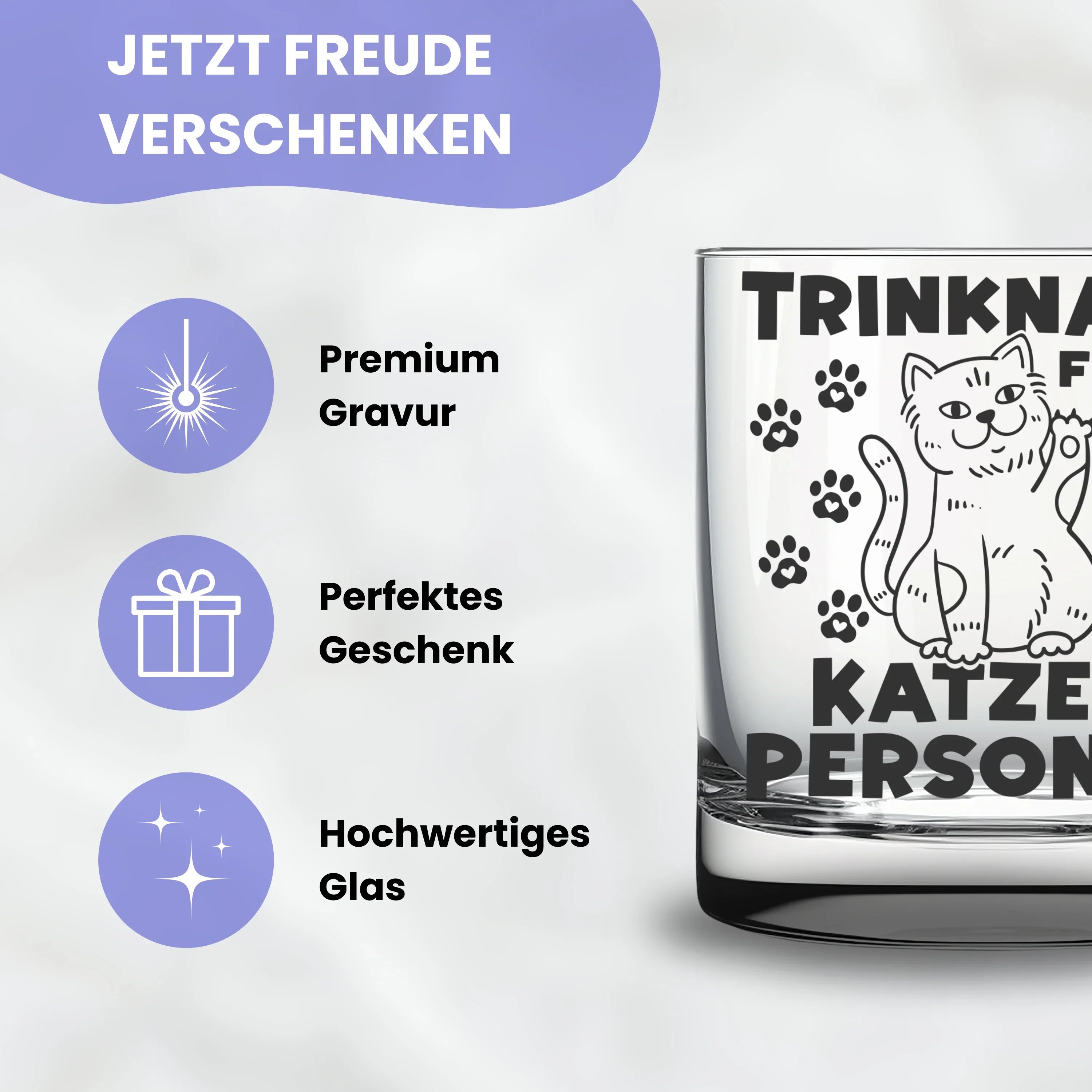 Glass withText engraving