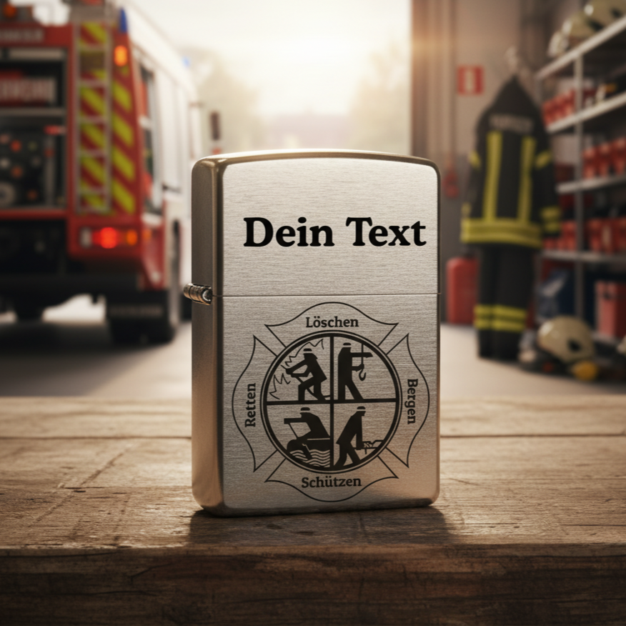 Zippo mit Löschen Bergen Retten Gravur