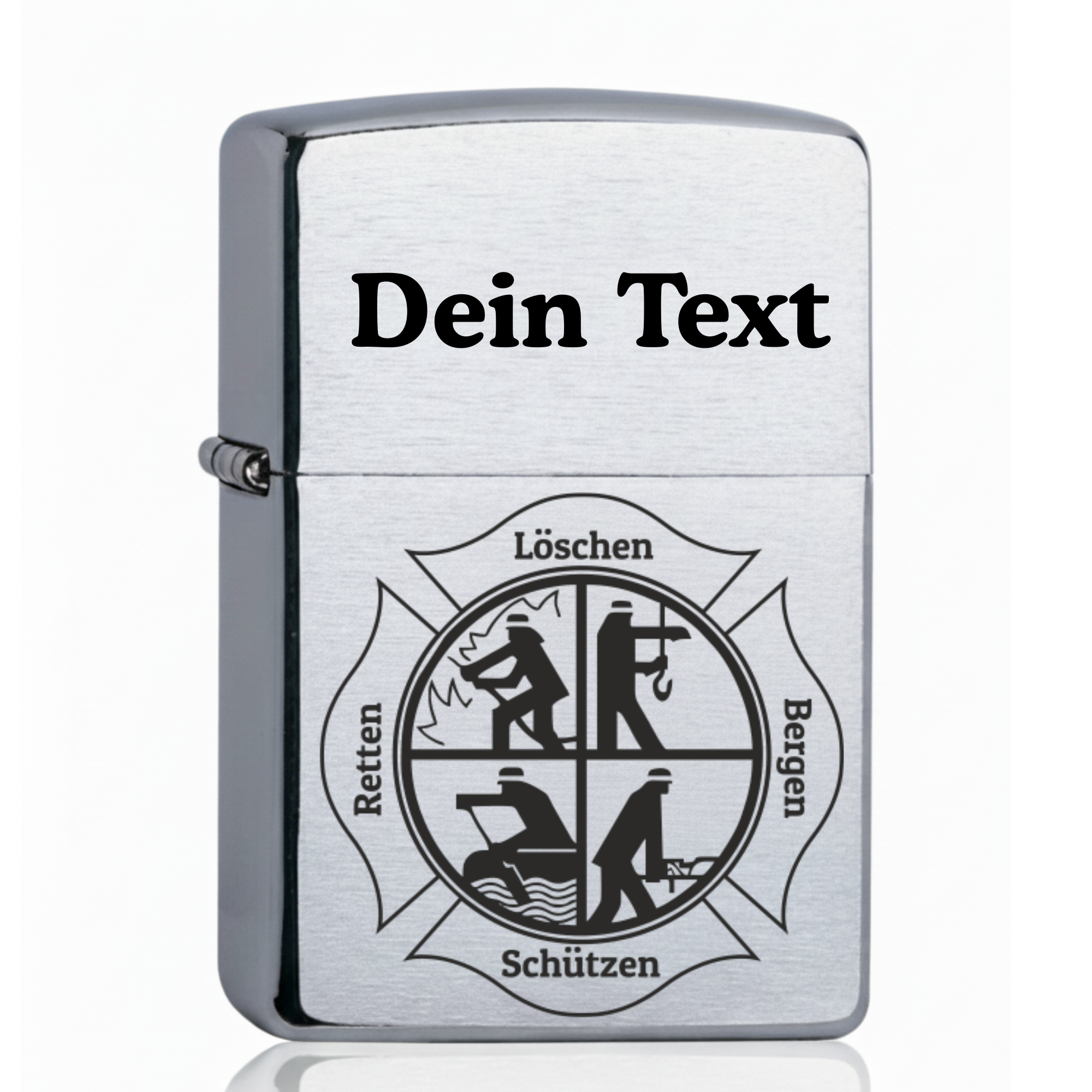 Zippo mit Gravur Bergen Retten Löschen Feuerwehr