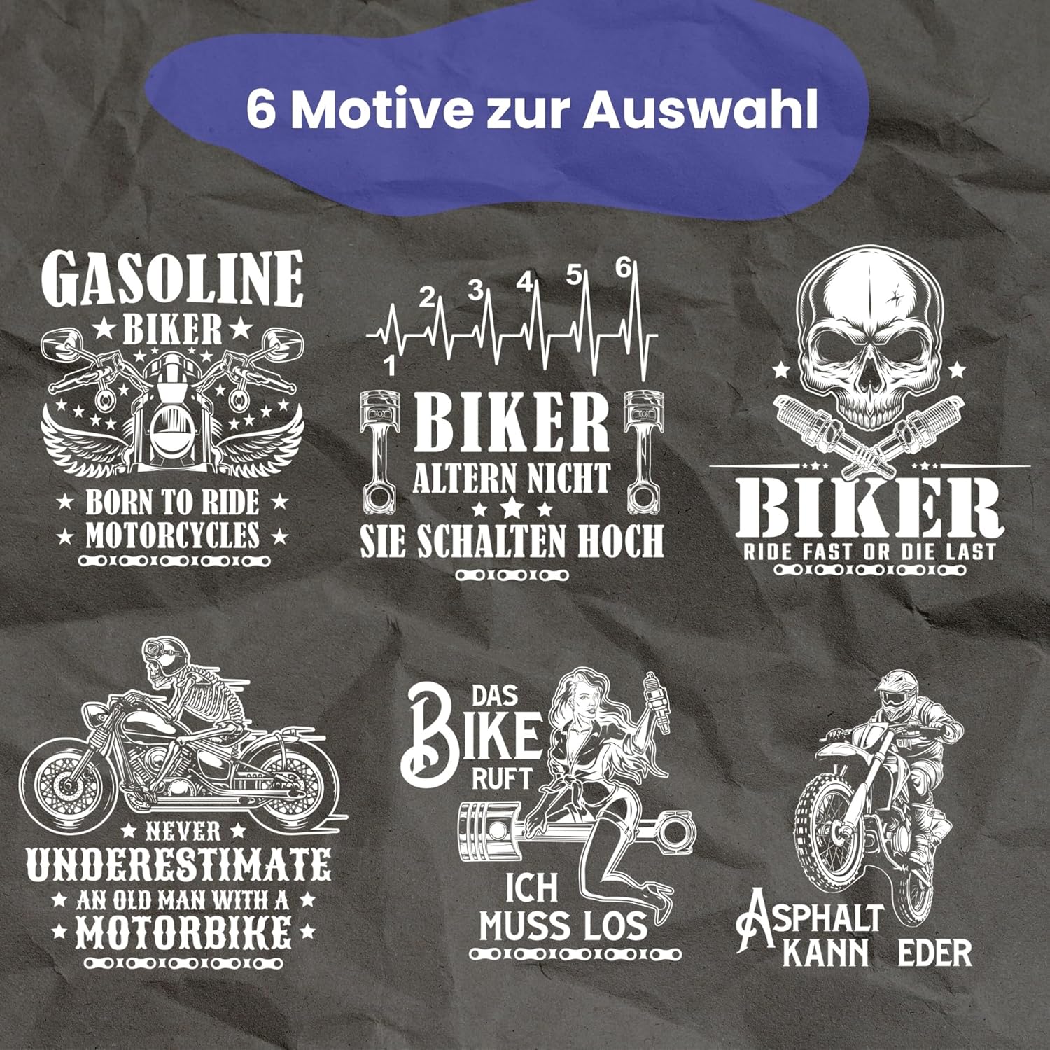 Übersicht Motorrad Motive Glas Gravur