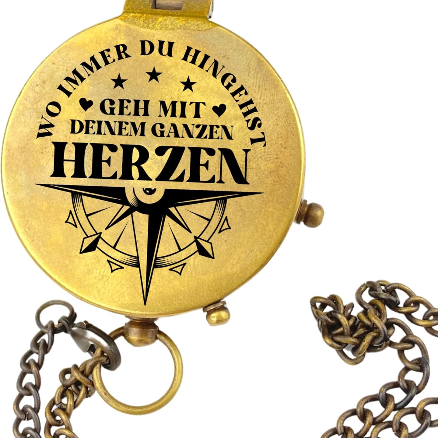 Kompass vintage mit Gravur Herz