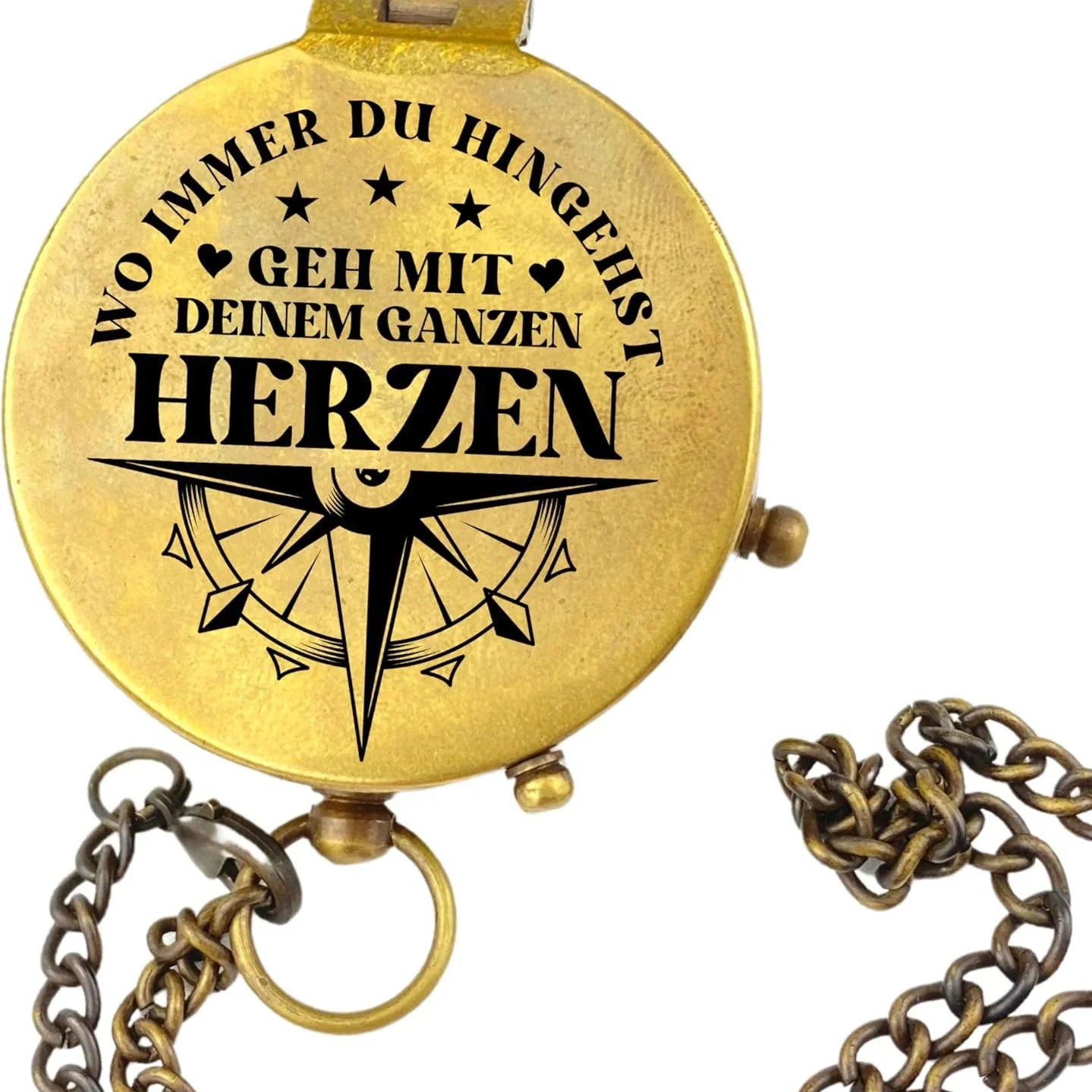 Kompass vintage mit Gravur Herz