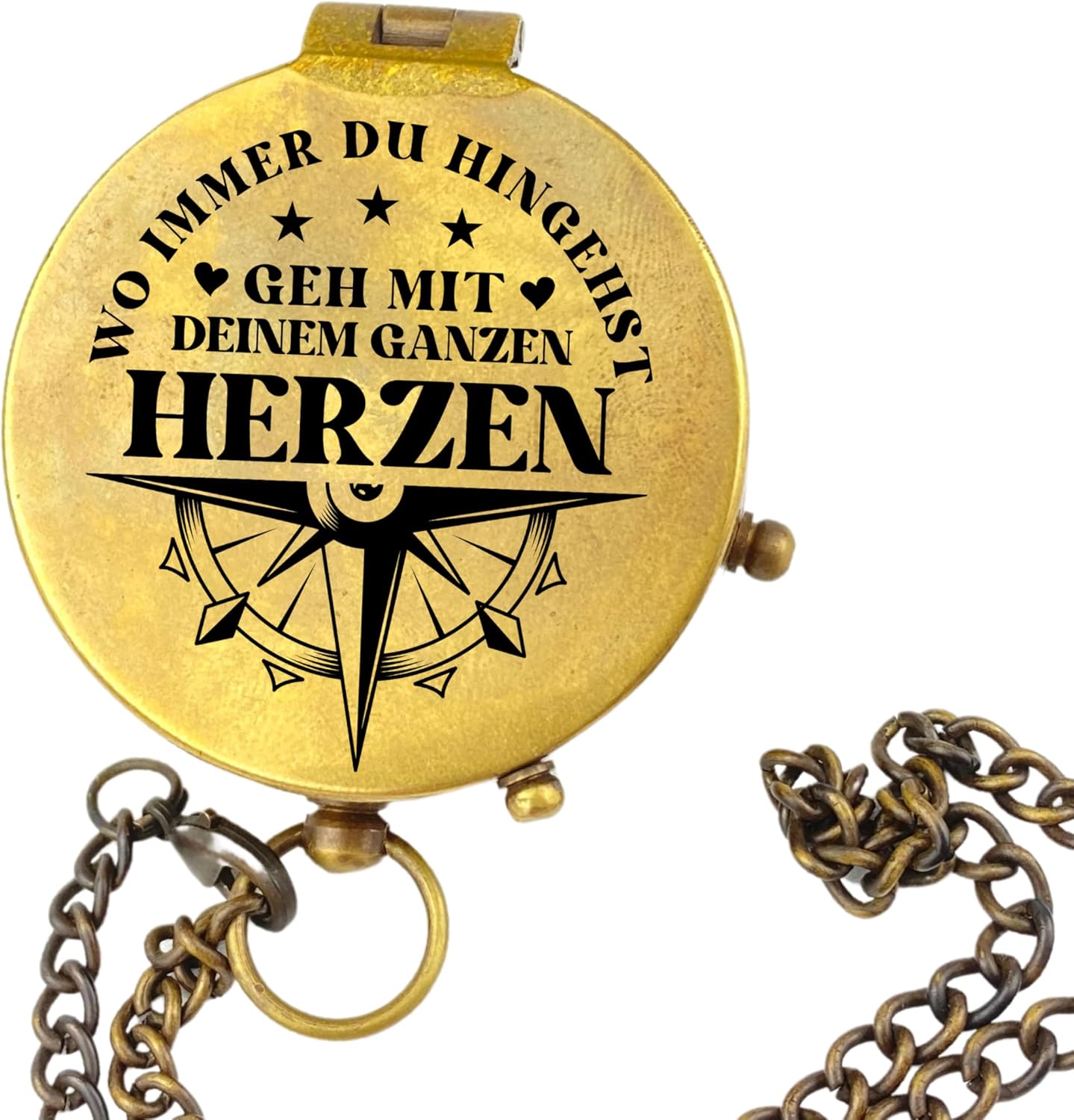 Kompass vintage mit Gravur Herz
