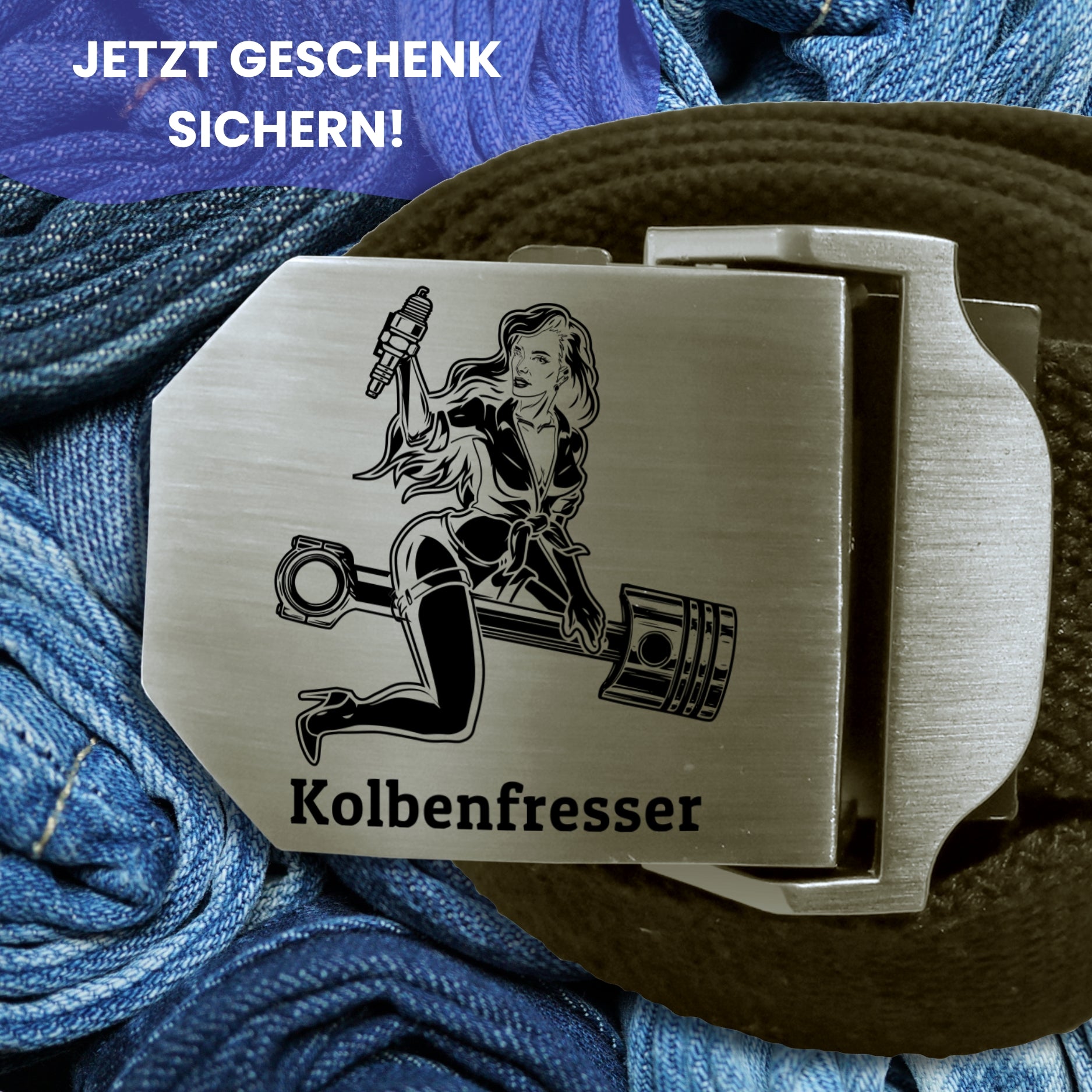 Gürtel mit Motorradgravur Frau