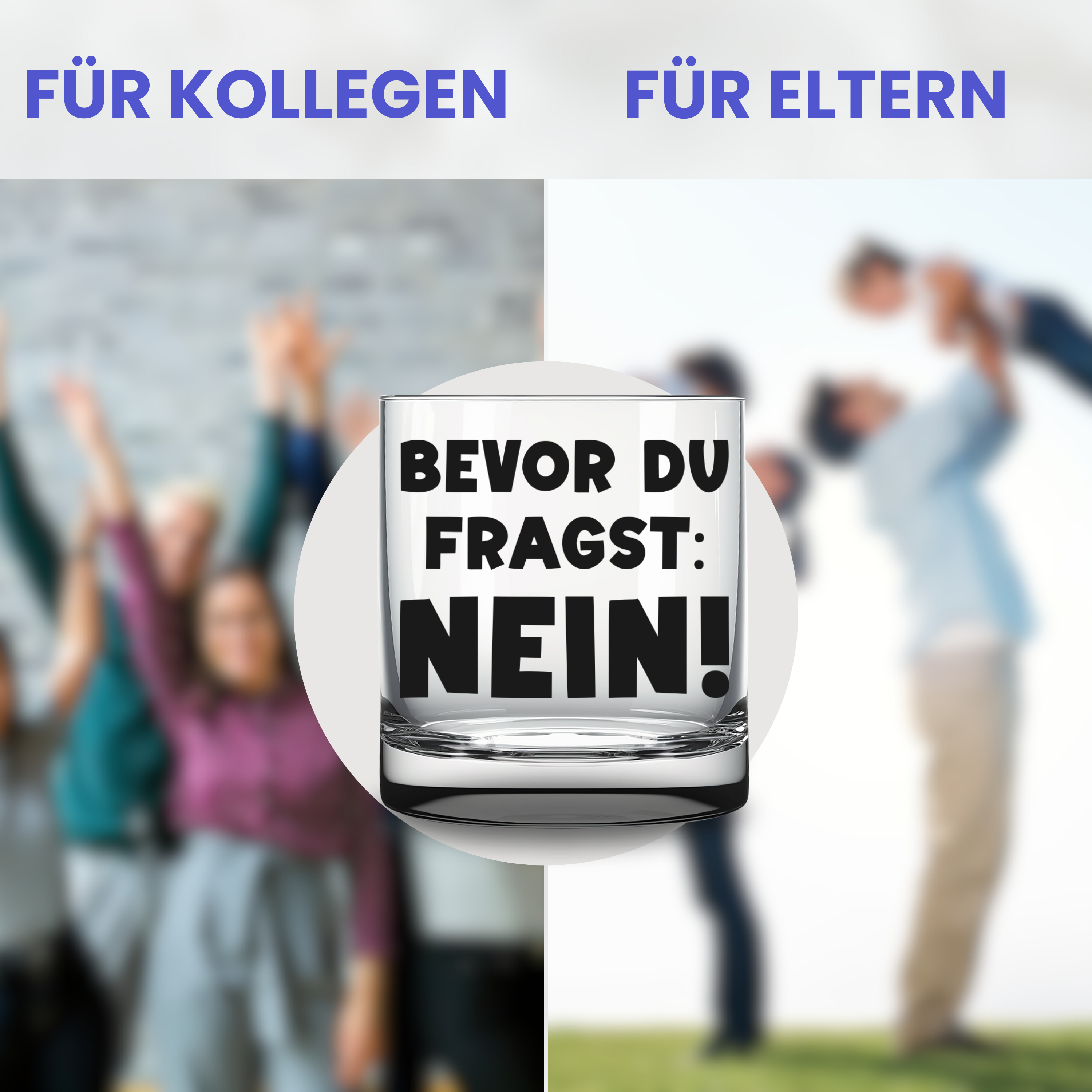 Glas mit Textgravur als Geschenk für Freunde