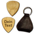 Plektrum mit Gravur Text Ahorn